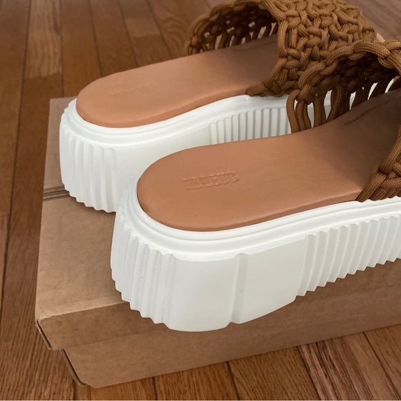 Anthropologie Maeve Crochet Platform Sandals in Brown Size 40 EU. 9-9.5 US - Picture 5 of 8